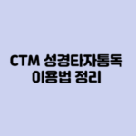 CTM 성경타자통독 이용법 정리 